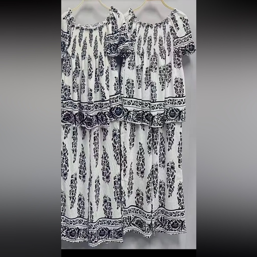 MADE IN ITALY Black and White Patterned Dress Set